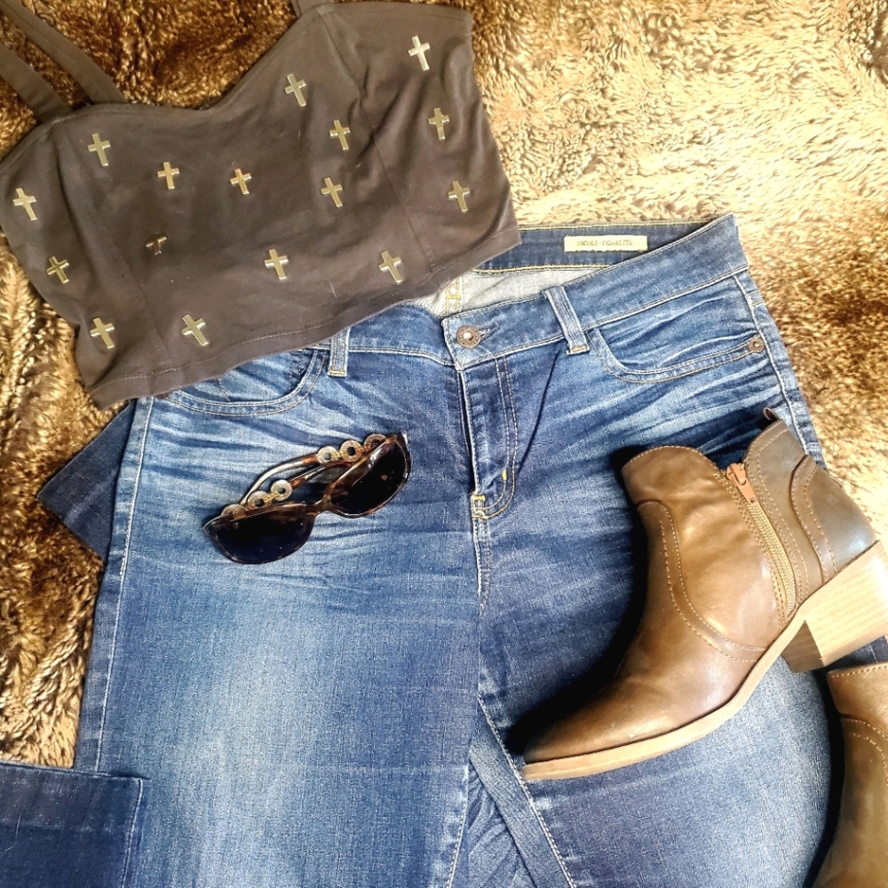 GUESS LOS ANGELES Nicole Cigarette Dark Wash JEANS